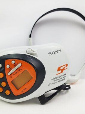 Sony Walkman S2 Armband Mega Bass SRF-M80V Radio w/ Headphones MDR-W014 Tested
